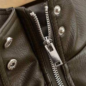 Cropped Faux Leather Jacket