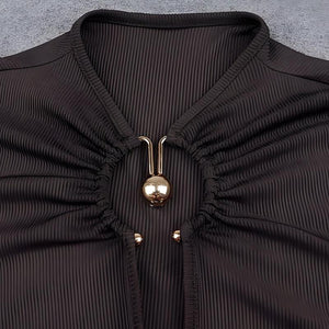 Cut Out Open Front Bodysuit