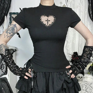 Goth Heart & Cross Top