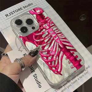 Neon Skeleton Silver Phone Case