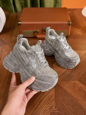 Rhinestone Platform Sneakers