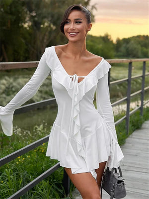 Soft Girl Ruffled Mini Dress