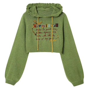 Chemistry Knit Cropped Hoodie