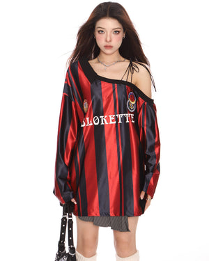 Blokette Striped Off-Shoulder Jersey