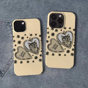 Cat Heart Locket iPhone Case