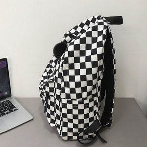 Checkered Canvas Backpack