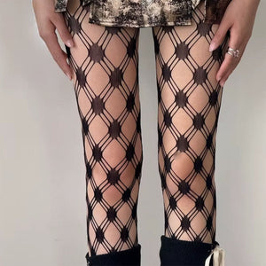 Grid Patterned Mesh Tights