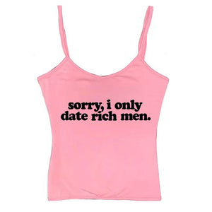 I Date Only Rich Men Y2K Tank Top