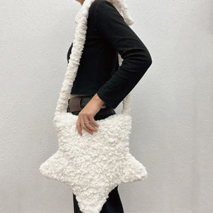 Pastel Star-Shaped Fuzzy Bag