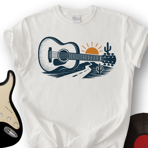 Guitar Desert Sunset T-Shirt
