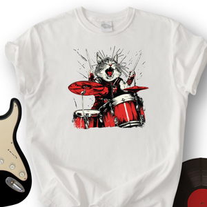 Cat Playing Drums T-Shirt