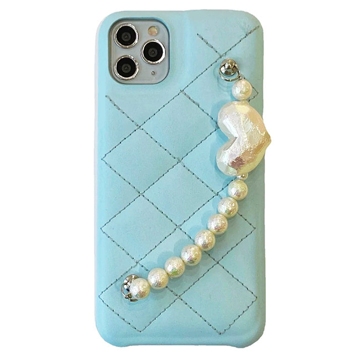 Baby Blue Pearl Chain iPhone Case