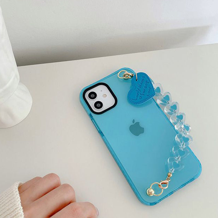 Blue Heart Chain iPhone Case