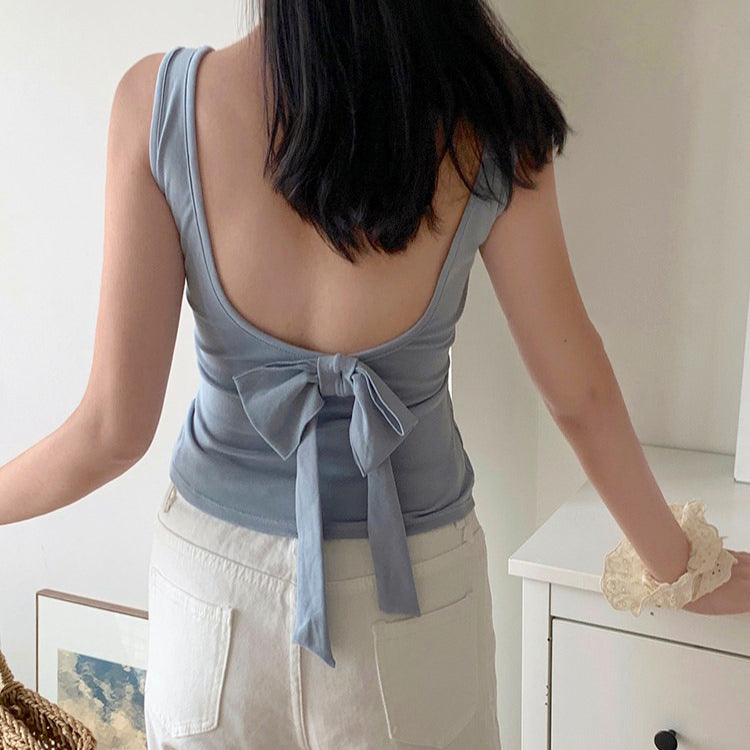 Blush Built-In Cup Bow Top