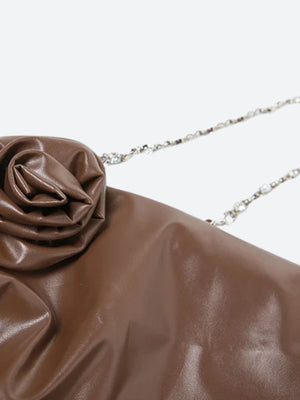 Chain Strap Faux Leather Mini Dress