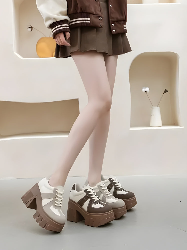 Color Block Platform Oxford Heels