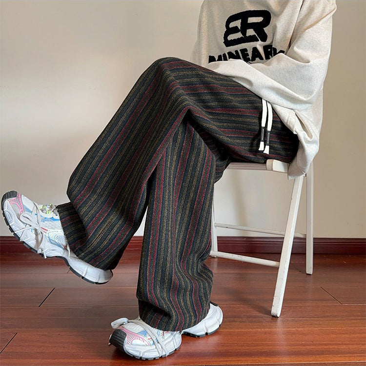 Grandma Vintage Stripe Wide Leg Pants