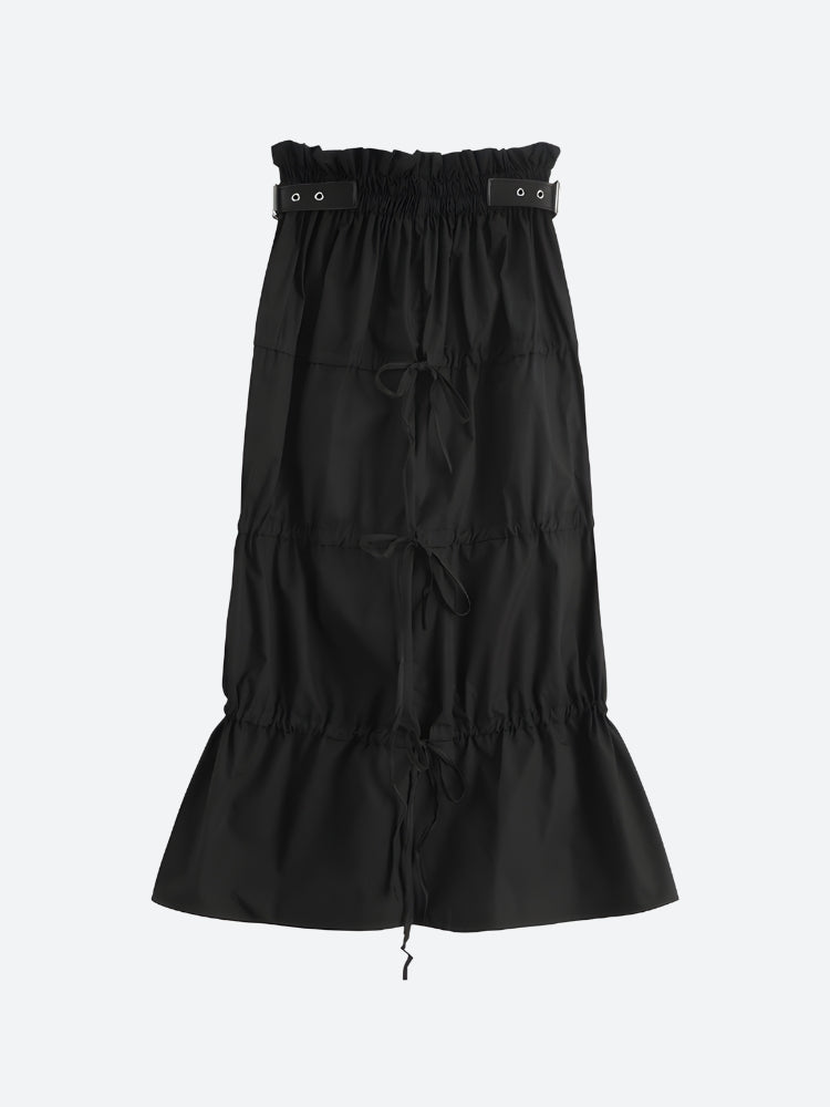 Grunge Ruched Midi Skirt