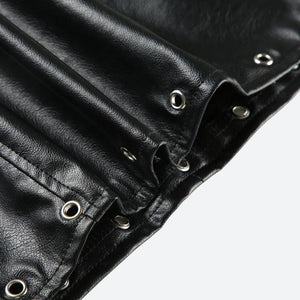 Grunge Spiked Faux Leather Mini Skirt