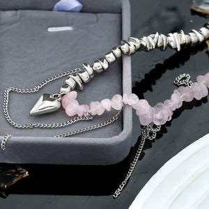 Heart Rose Quartz Necklace