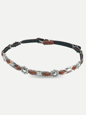 Metal Faux Leather Tiny Belt