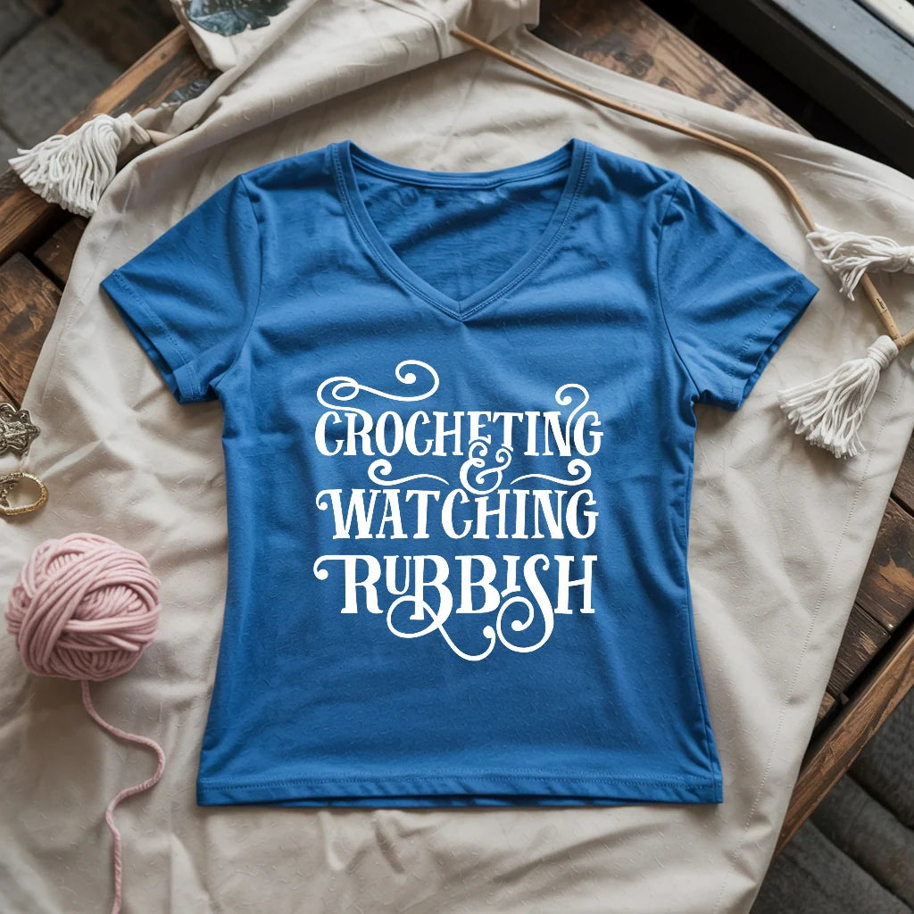 Crochet And Christmas Movie Lady V-neck