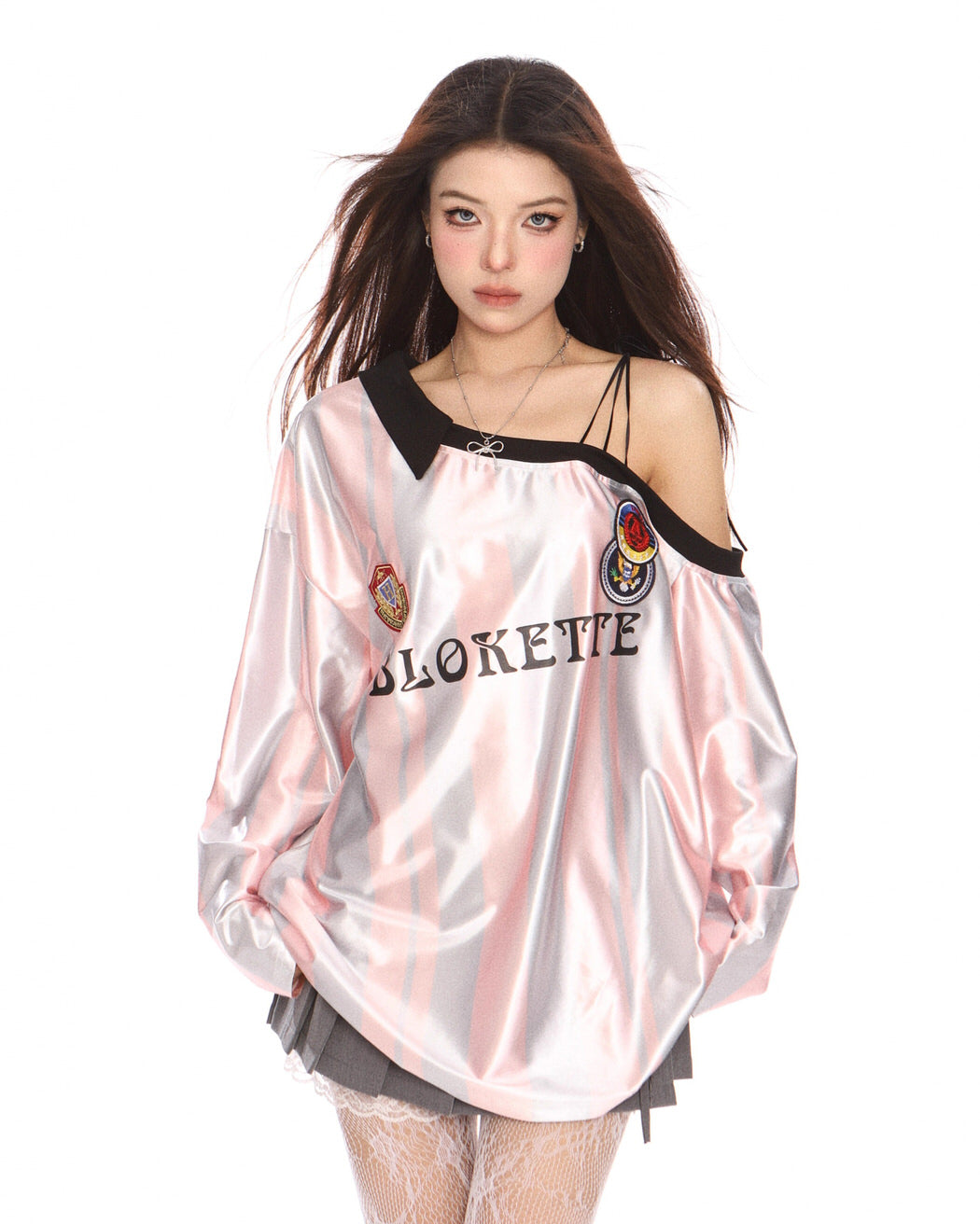 Blokette Striped Off-Shoulder Jersey