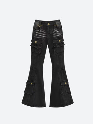 Y2K Flared Cargo Jeans