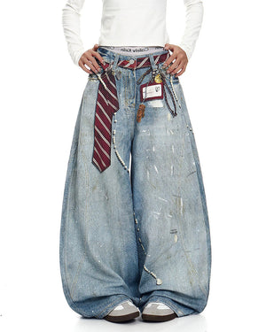 Social Rebel Layered Baggy Jeans