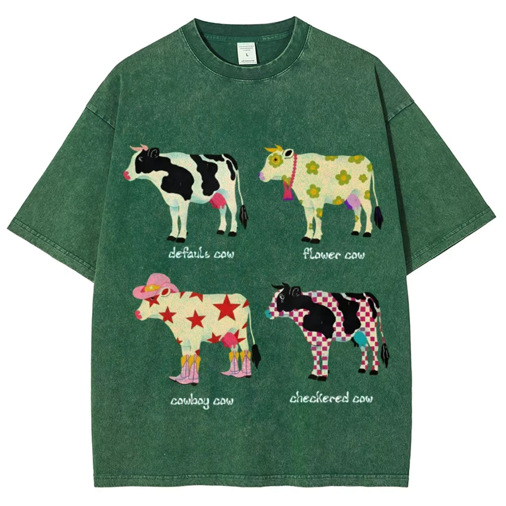 Indie Aesthetic Cow Graphic T-Shirt