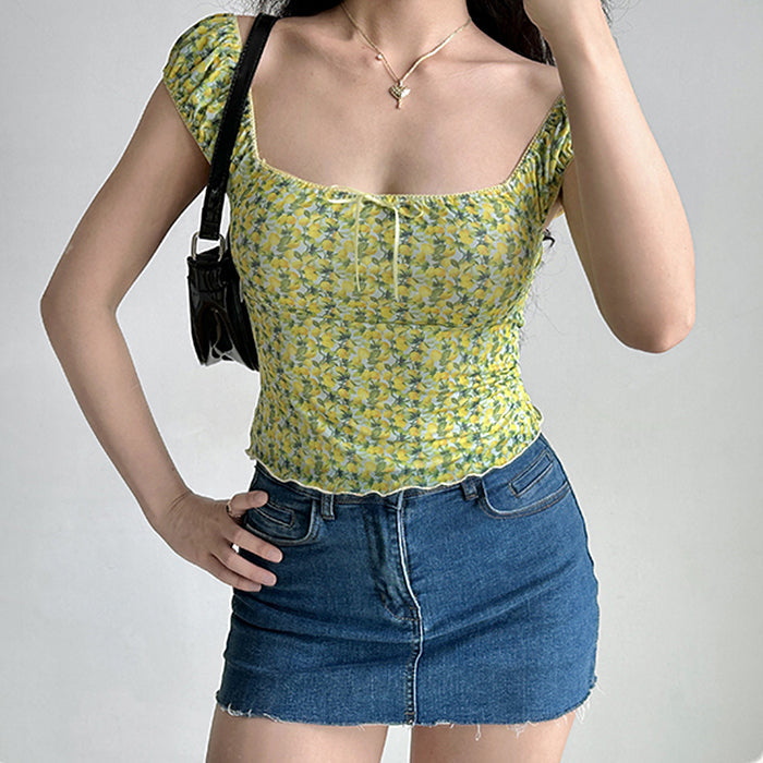 Amalfi Lemon Cropped Top