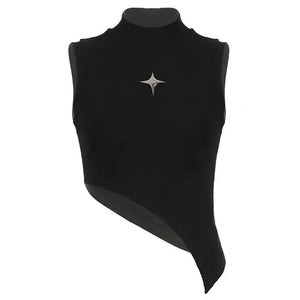 Stargirl Aesthetic Asymmetric Crop Top
