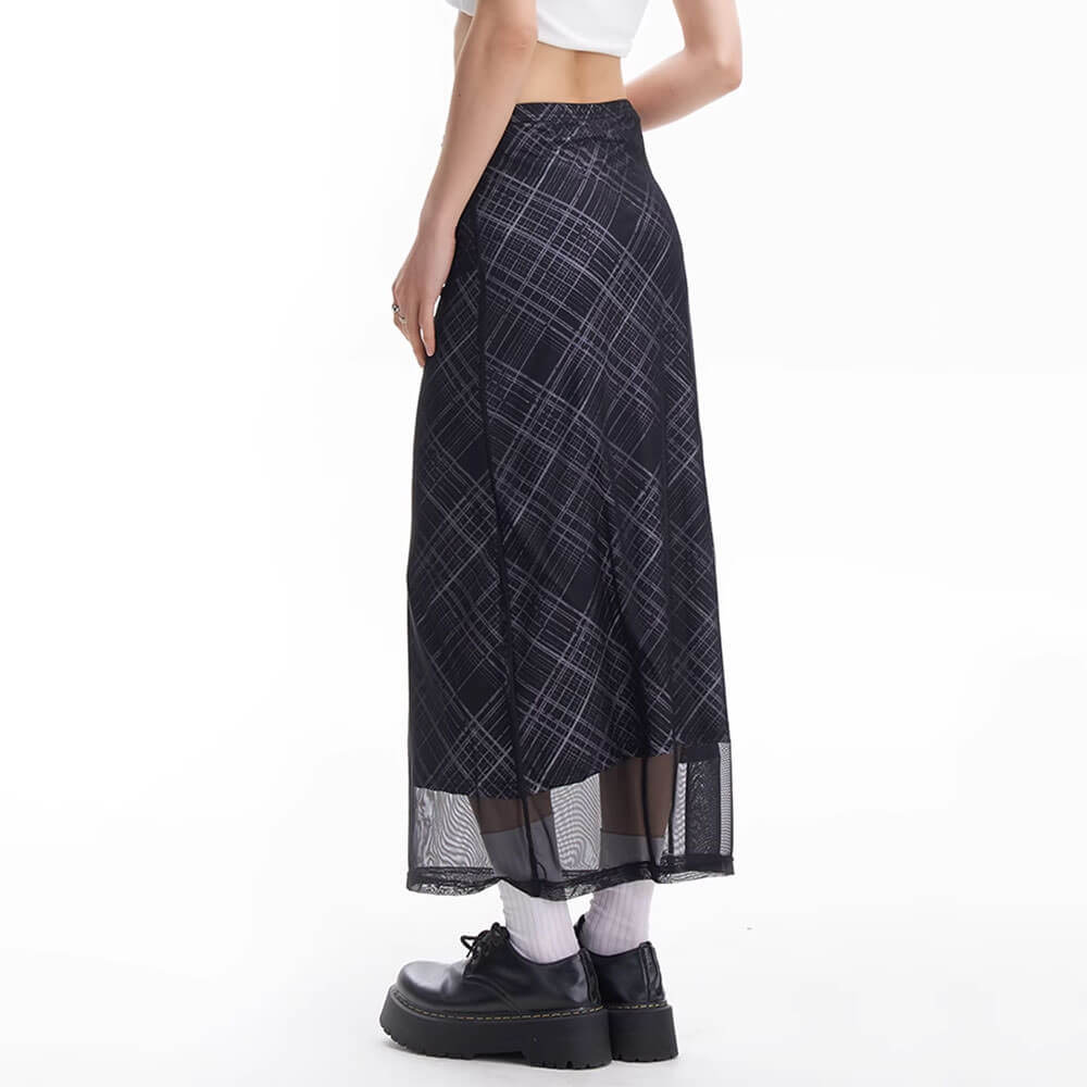 Less Conversation Plaid Maxi Skirt
