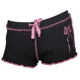 Bow Print Coquette Micro Shorts
