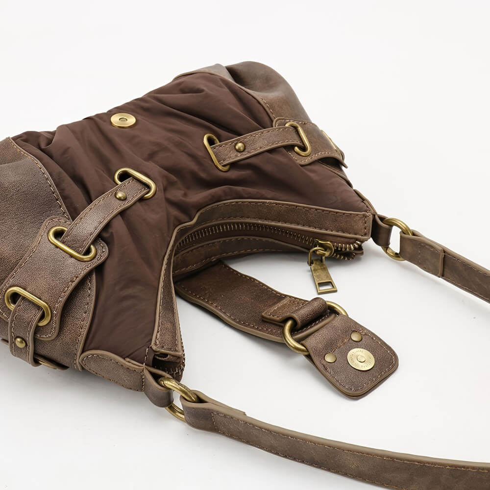 Brown Buckle Strap Shoulder Bag