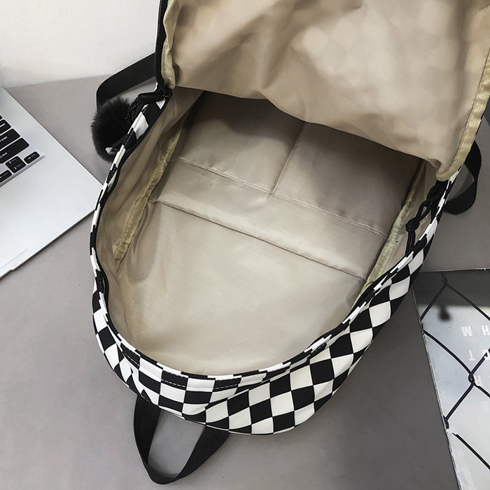 Checkered Canvas Backpack