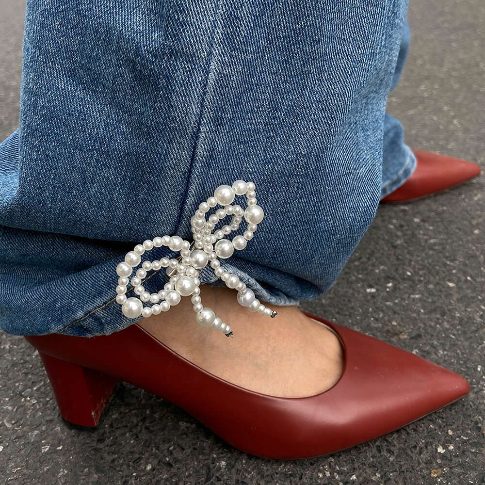 Coquette Pearl Bow Brooch Set