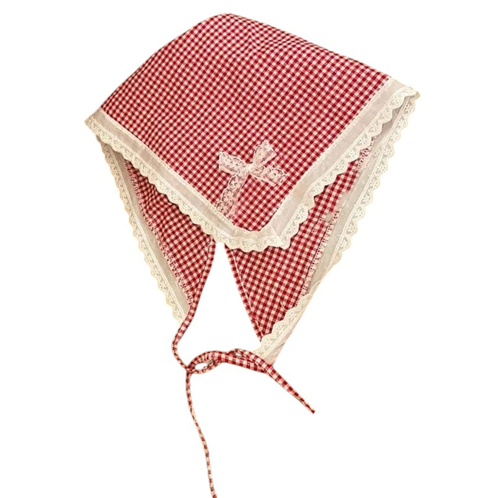 Cottagecore Gingham Headscarf