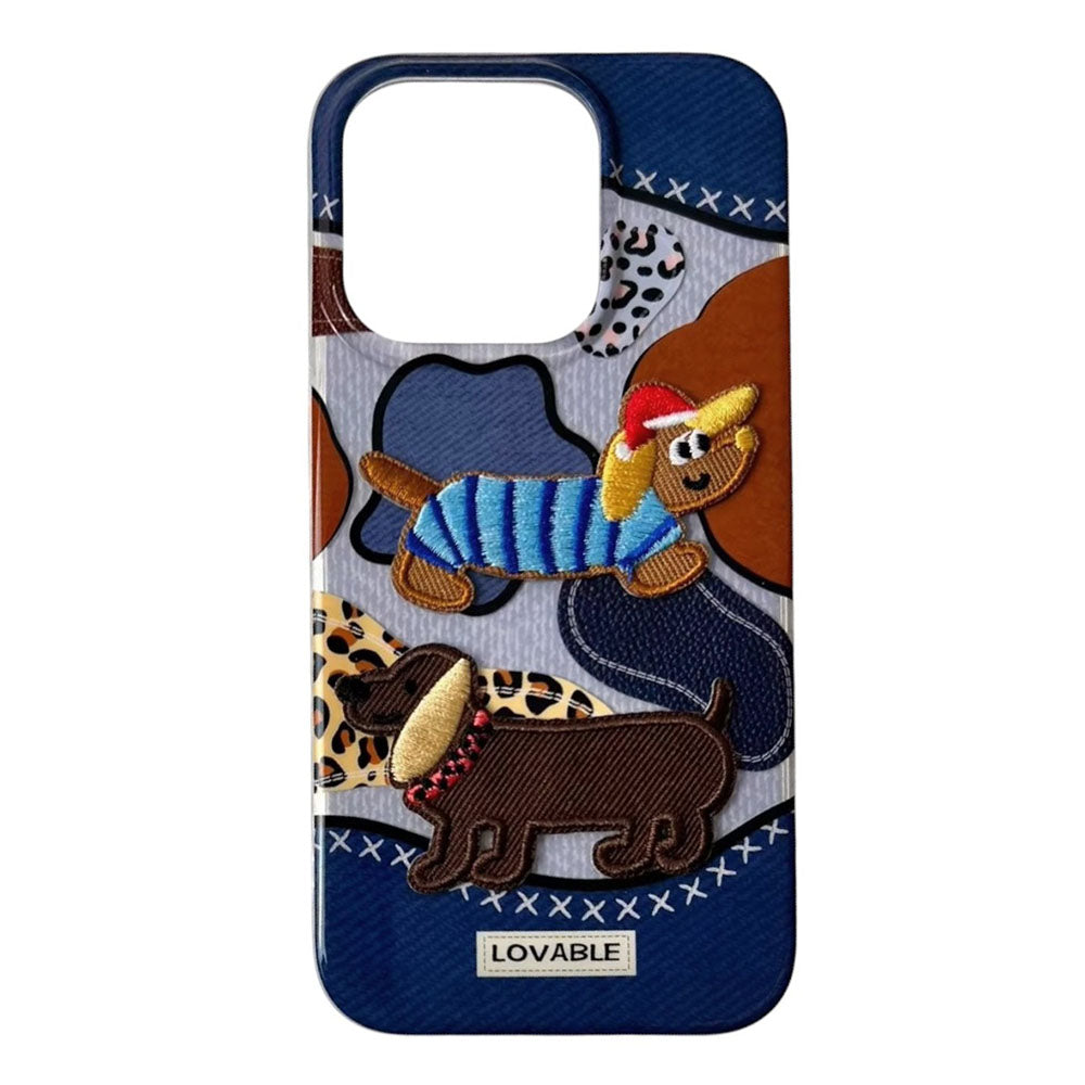 Dachshund Embroidery iPhone Case