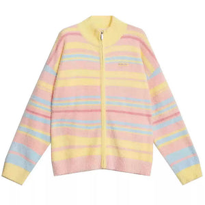 Danish Pastel Striped Zip-Up Jumper