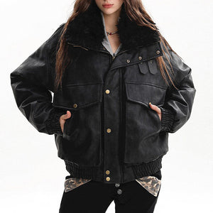 Drama Alert Faux Fur Aviator Jacket