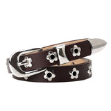Indie Flower Thin Leather Belt