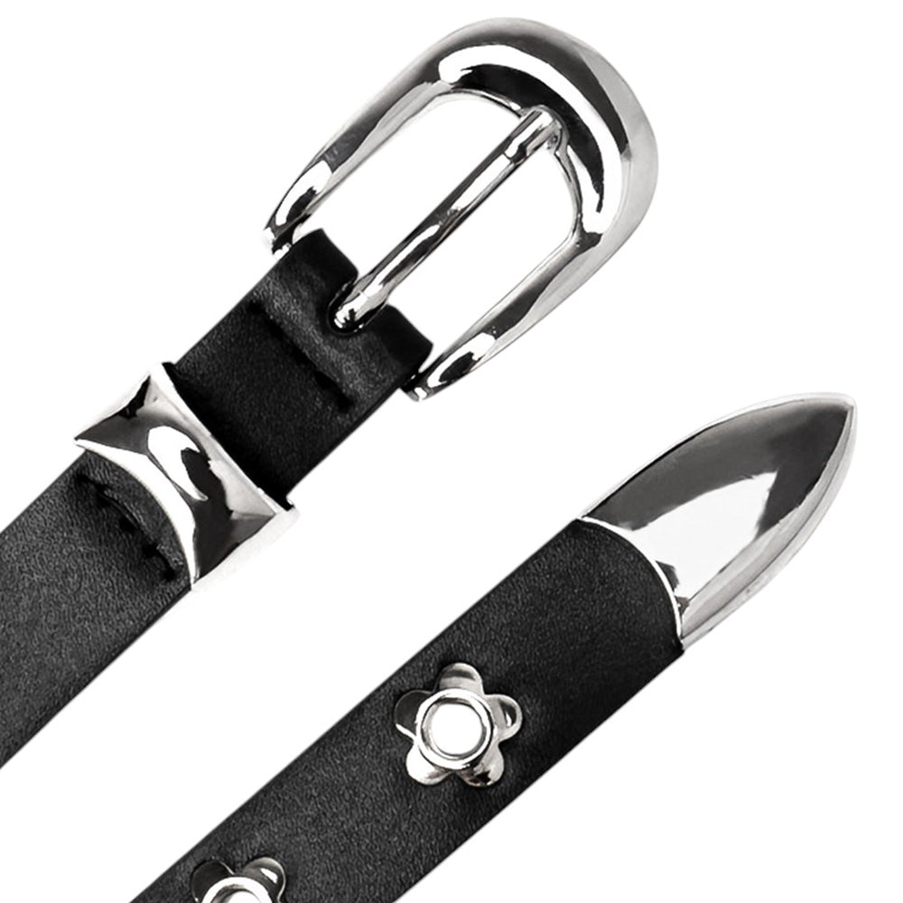 Indie Flower Thin Leather Belt