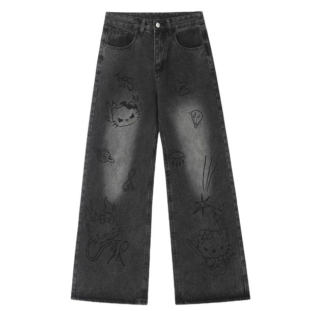 Grunge Aesthetic Cat Jeans