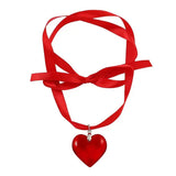 Heart Satin Ribbon Necklace