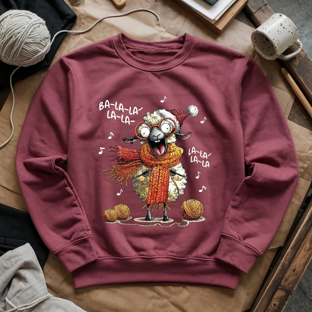 Fa-la-la Knitting Sheep Sweatshirt