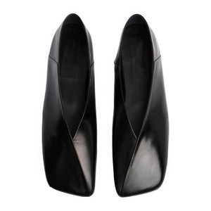 Minimalist Square-Toe Black Flats