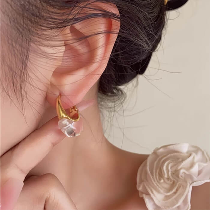 Minimalist Clear Hoop Earrings