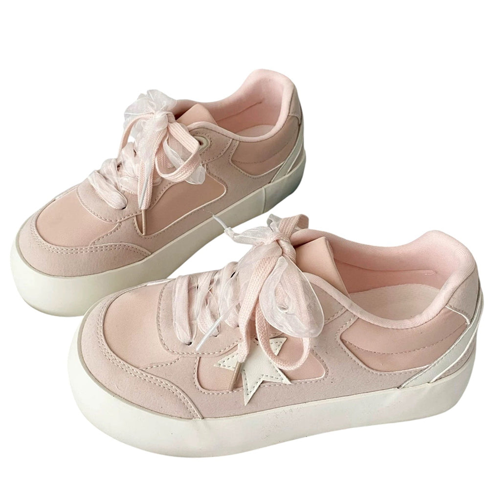 Pastel Color Star Patch Sneakers