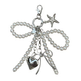 Pearl Bow Charm Keychain